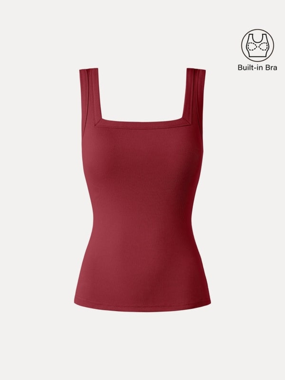 OGL Falu Red Slinky Square Open-Back Bra Tank Top
